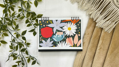 Floral Desk Calendar 2025